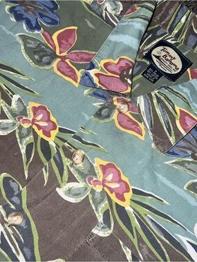 Vintage Late 90’s Tommy Bahama Tropical Floral Button Up Rayon Shirt Mens Size M